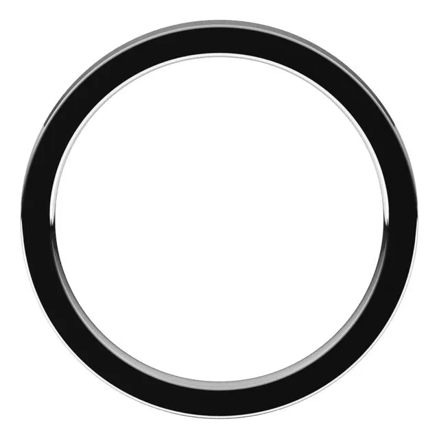 10K White Gold Flat Comfort Fit Wedding Band, 2 mm Wide