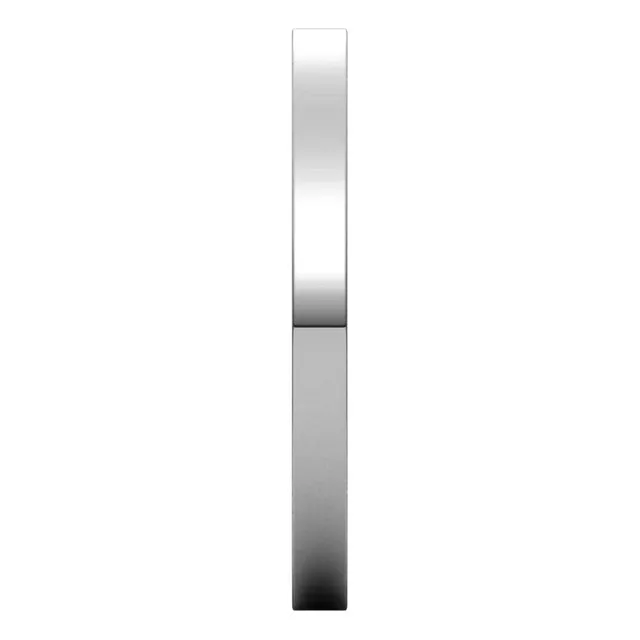 10K White Gold Flat Comfort Fit Wedding Band, 2 mm Wide