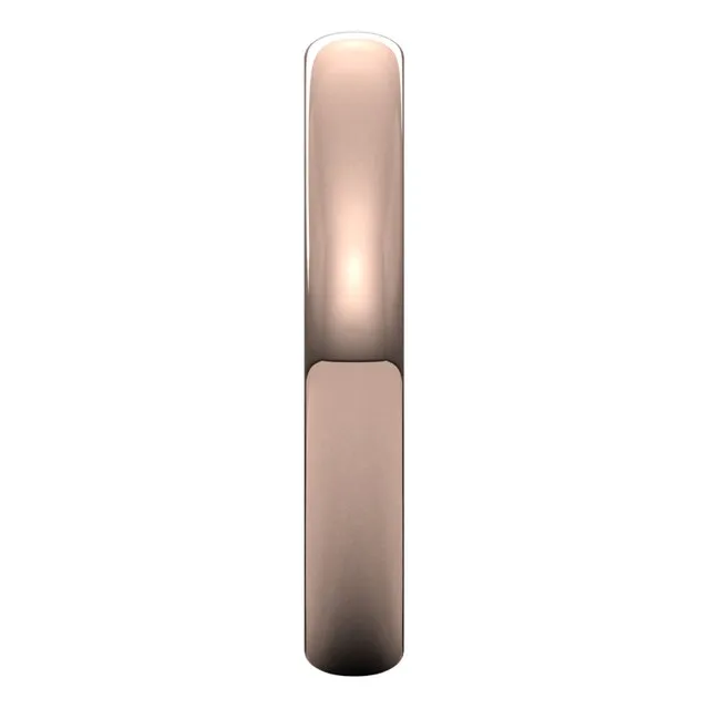 14K Rose Gold Half Round Ultra-Light Wedding Band, 3 mm Wide