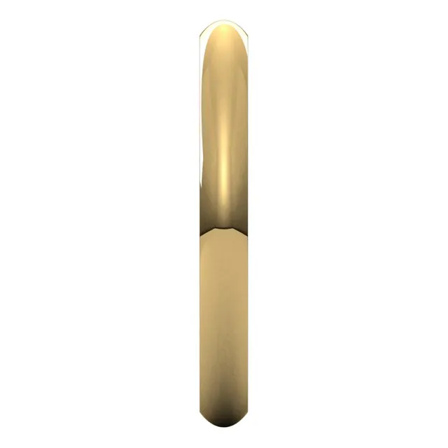 14K Yellow Gold Domed Comfort Fit Wedding Band, 2.5 mm Wide