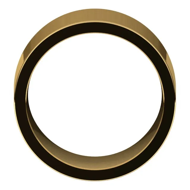 14K Yellow Gold Flat Comfort Fit Wedding Band, 12 mm Wide