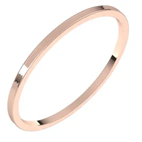 18K Rose Gold Flat Ultra-Light Wedding Band, 1 mm Wide