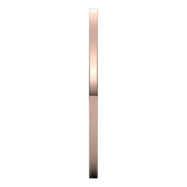 18K Rose Gold Flat Ultra-Light Wedding Band, 1 mm Wide