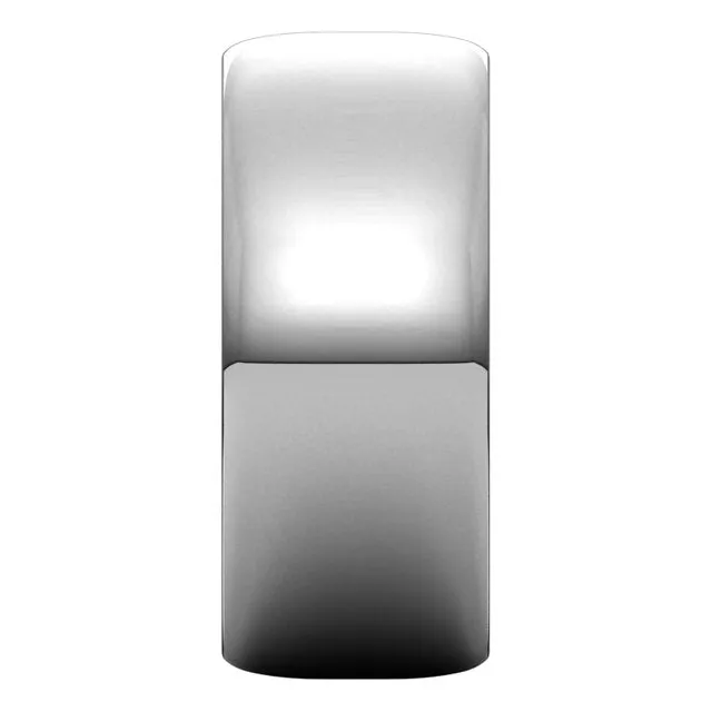 18K White Gold Half Round Ultra-Light Wedding Band, 8 mm Wide