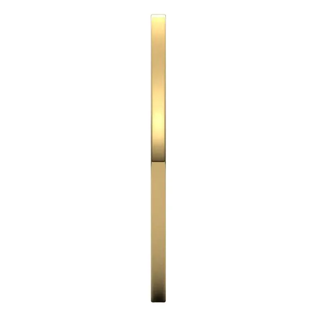 18K Yellow Gold Flat Ultra-Light Wedding Band, 1 mm Wide