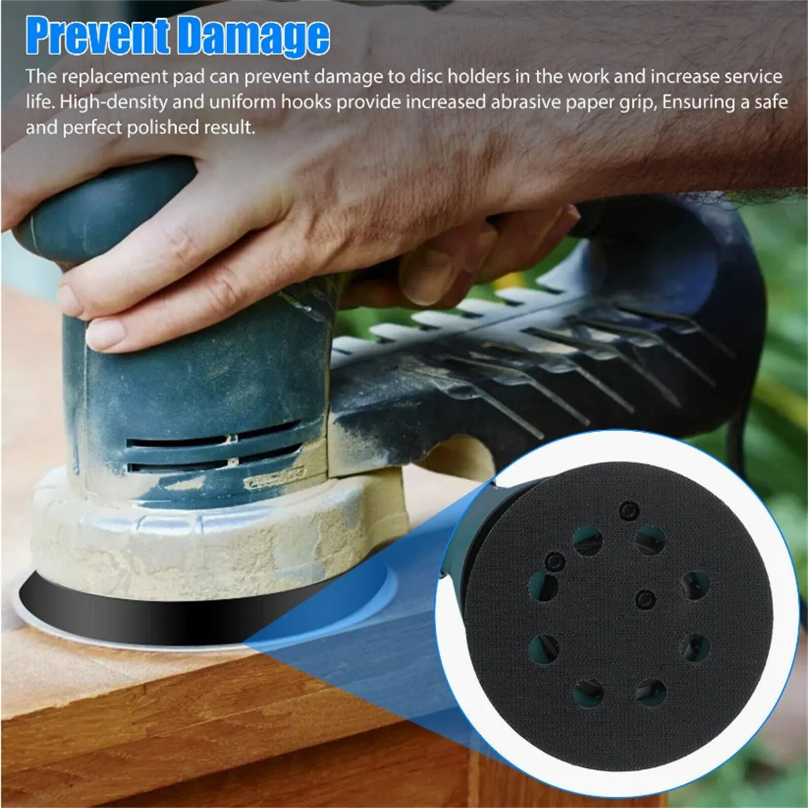 5 Inch 8 Hole Hook Loop Sander Pad Compatible For DW4388 DW423