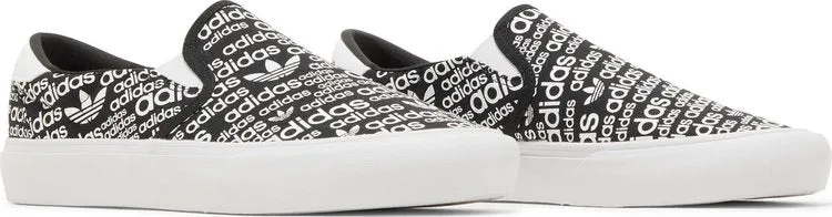 Adidas Court Rallye Slip 'Allover Logo - Black White' Sneakers, black
