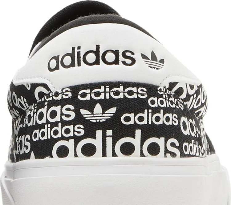 Adidas Court Rallye Slip 'Allover Logo - Black White' Sneakers, black