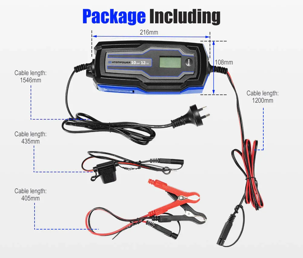 ATEM POWER 10A 6V/12V Smart Battery Charger