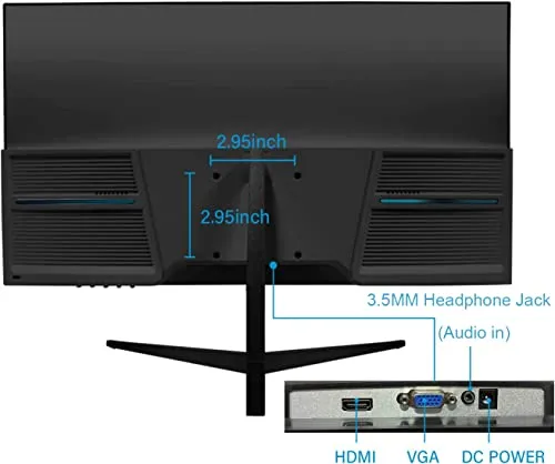 Computer Monitor, 22 Inch FHD 1080P Thin LED Screen Monitor, 75Hz Refresh Rate with HDMI VGA and Audio, VESA Compatible, Eye Care, Use for Home & Office