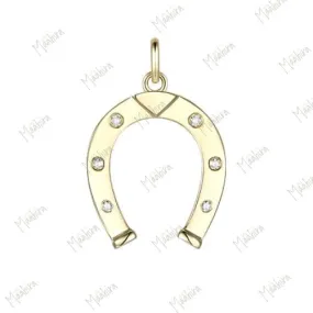 Diamond Horse Shoe Pendant 15x13.5mm