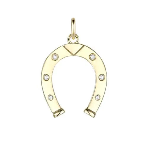 Diamond Horse Shoe Pendant 15x13.5mm