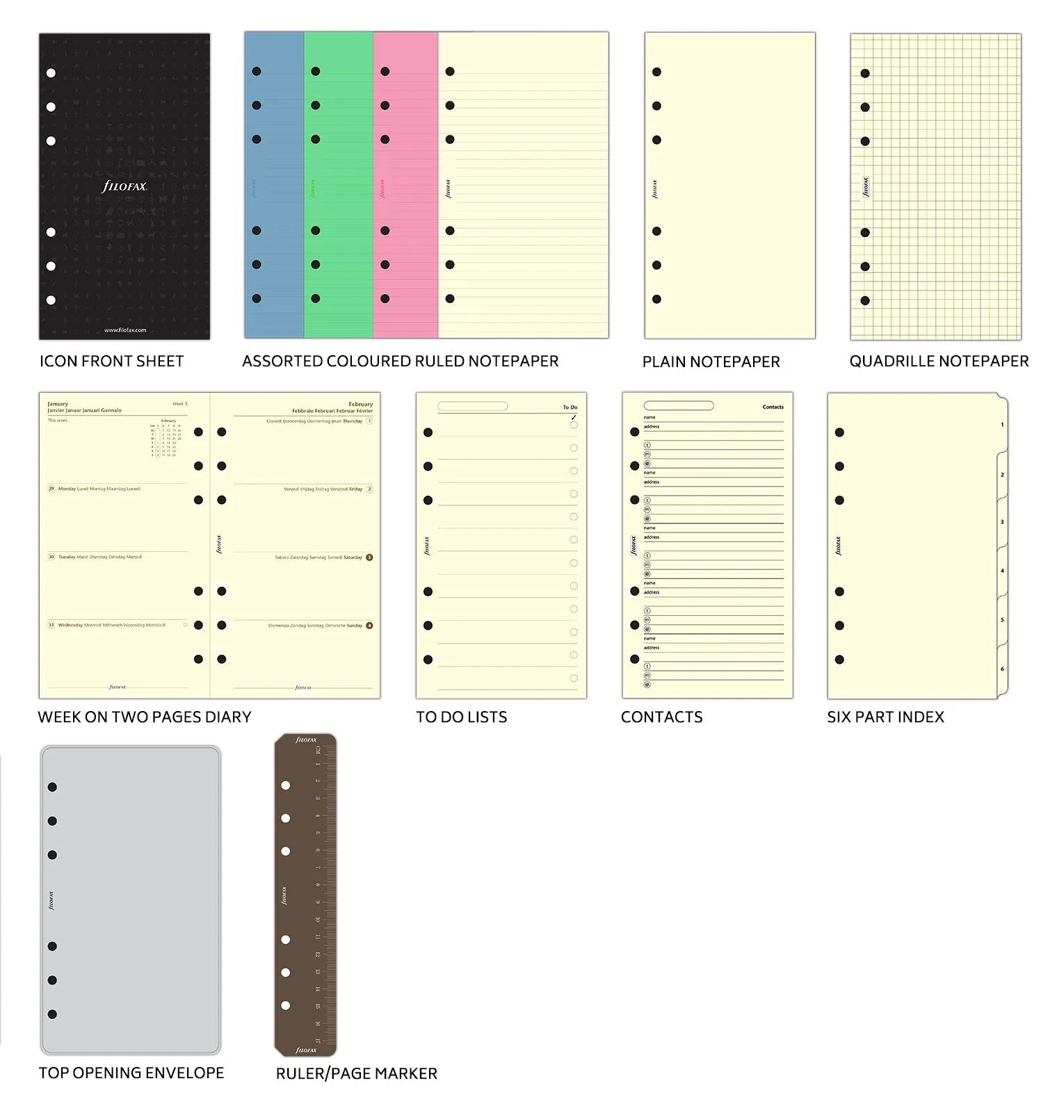 Filofax Malden Personal Stone Leather Organizer Agenda Calendar 2024