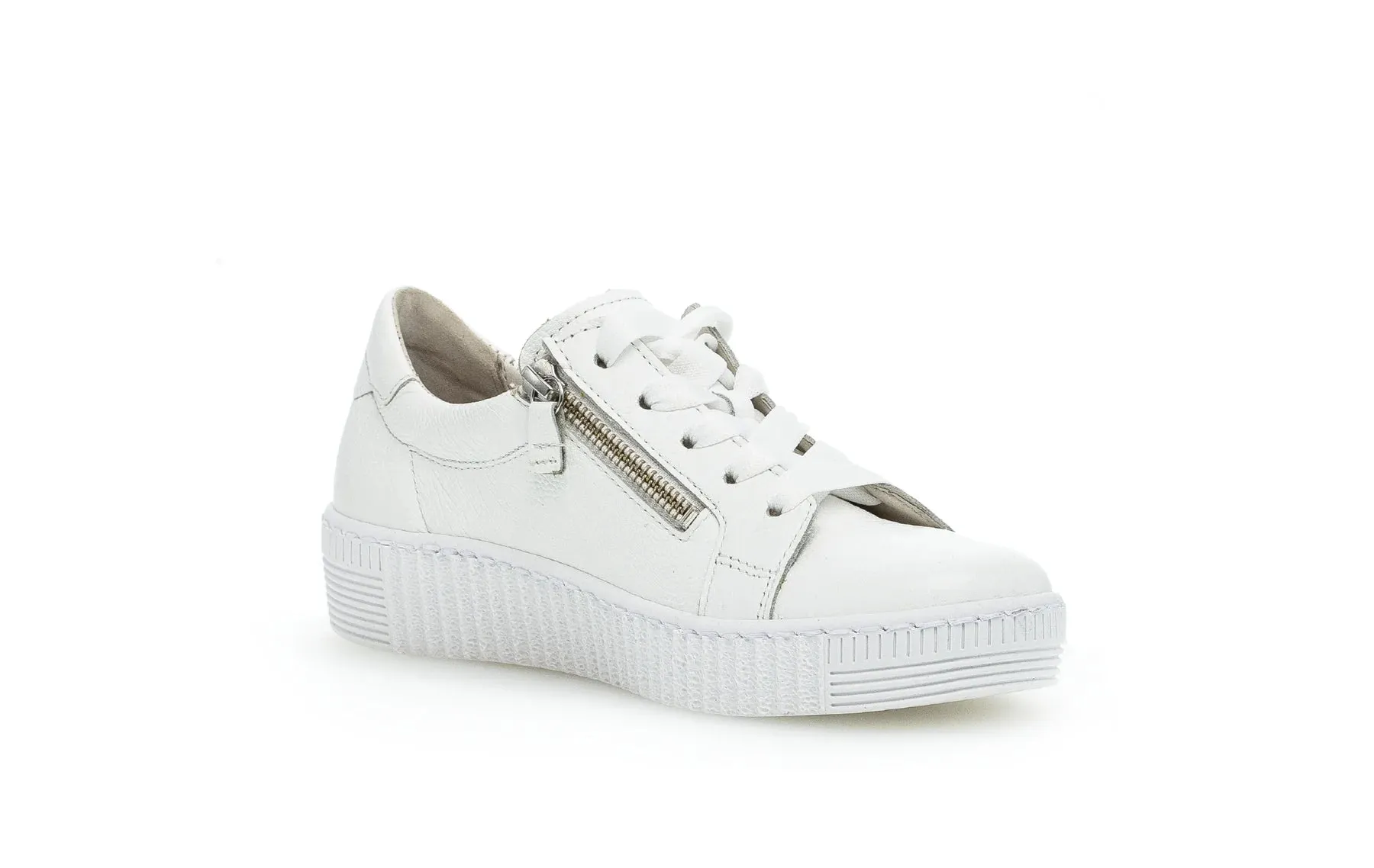 Gabor Sneaker with Double Zipper  63.334.21  White