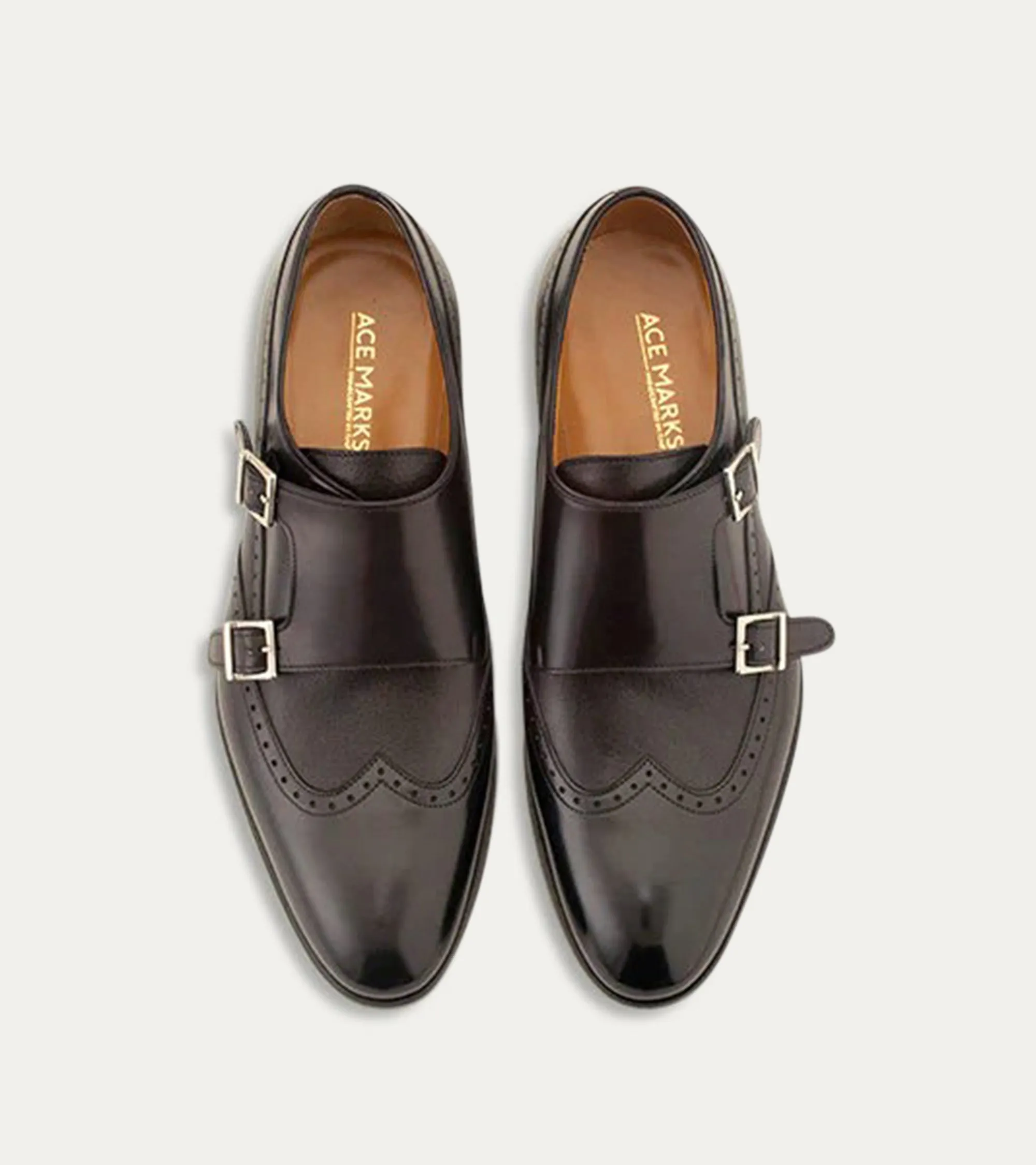 Liam Wingtip Monkstrap in Black St. Noma