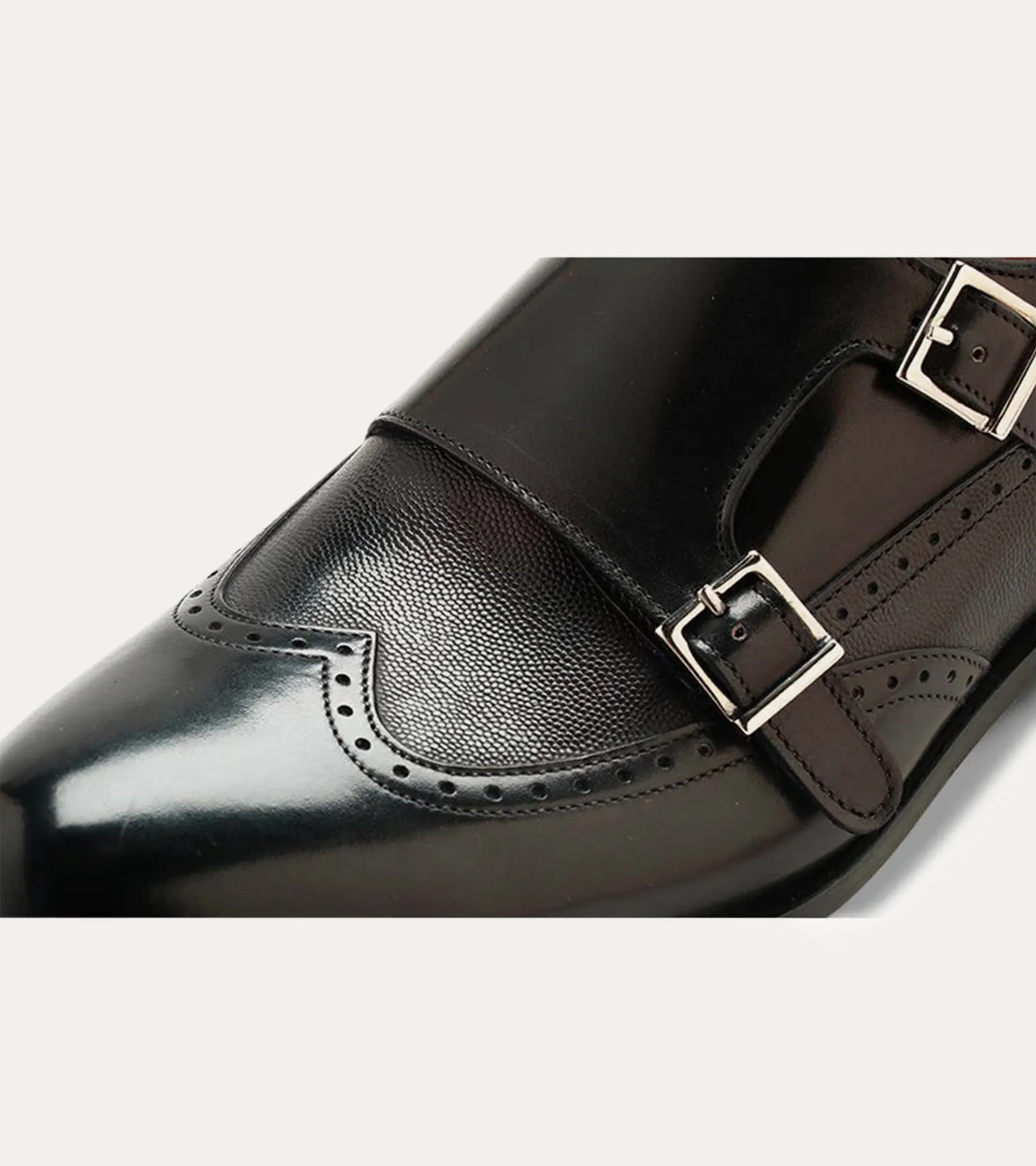 Liam Wingtip Monkstrap in Black St. Noma