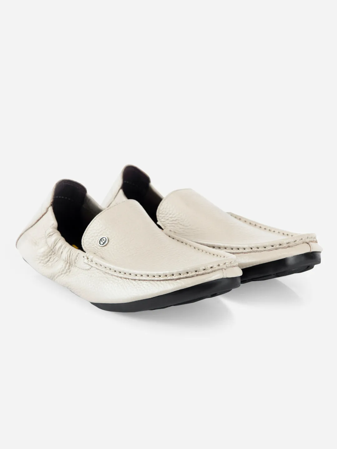 Men's Beige Elastic Collered Snug Fit Slip On (ID3057)