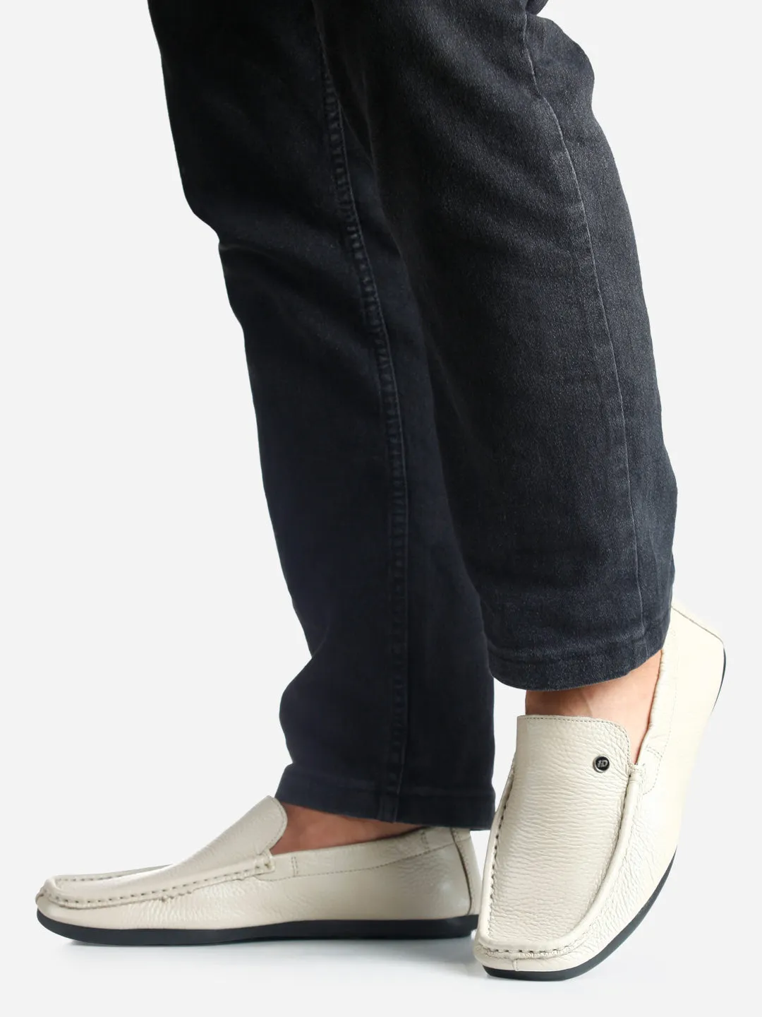 Men's Beige Elastic Collered Snug Fit Slip On (ID3057)