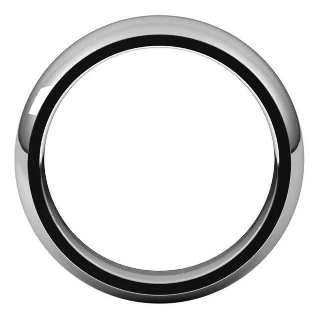Palladium Domed Comfort Fit Wedding Band, 6 mm Wide