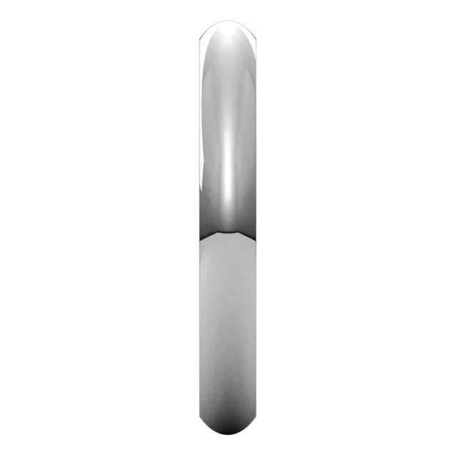 Platinum Domed Comfort Fit Wedding Band, 3 mm Wide