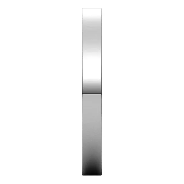 Platinum Flat Comfort Fit Wedding Band, 2.5 mm Wide