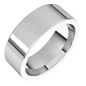 Platinum Flat Comfort Fit Wedding Band, 7 mm Wide