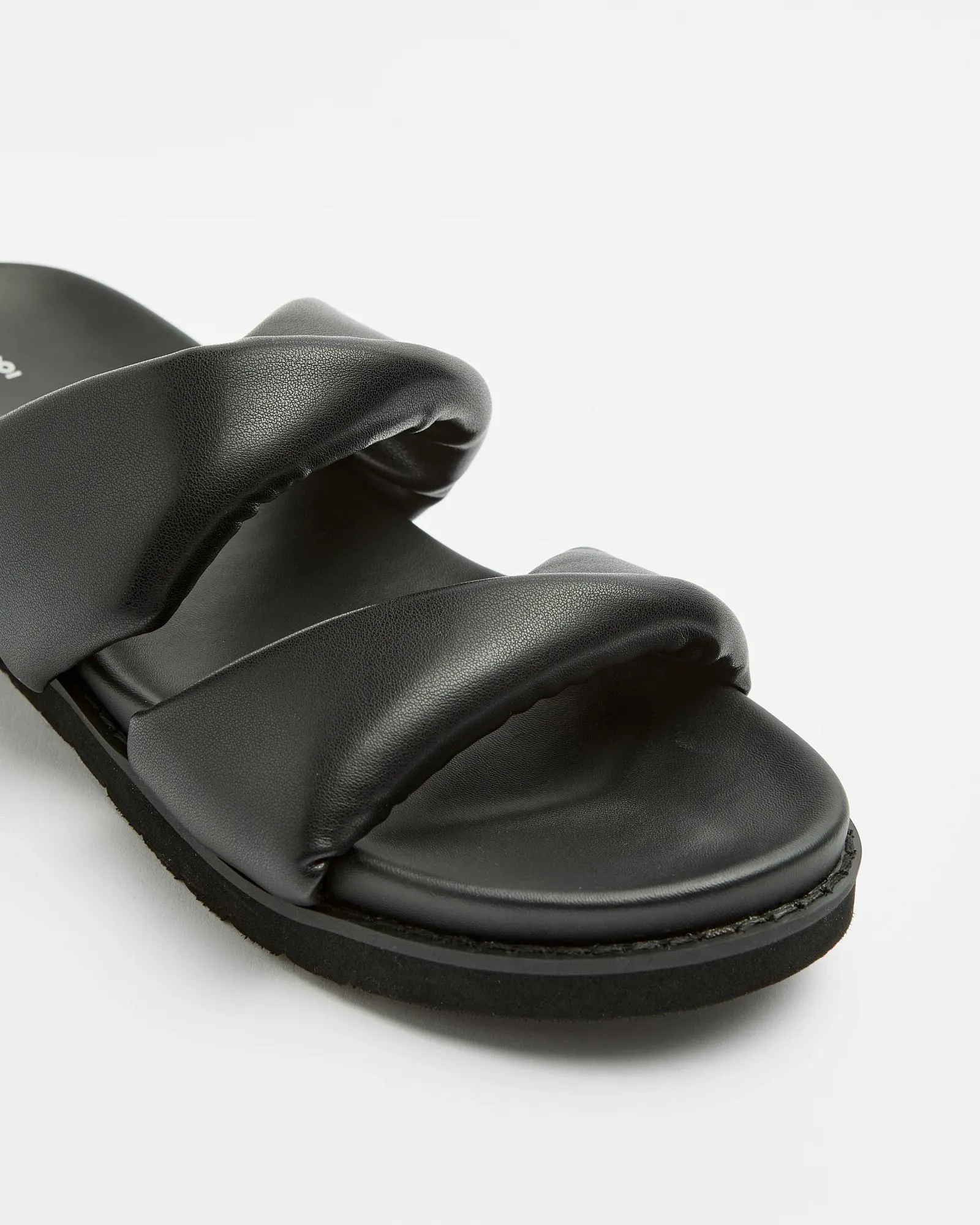 popular  Womens Double Band Slides - Maia - Black