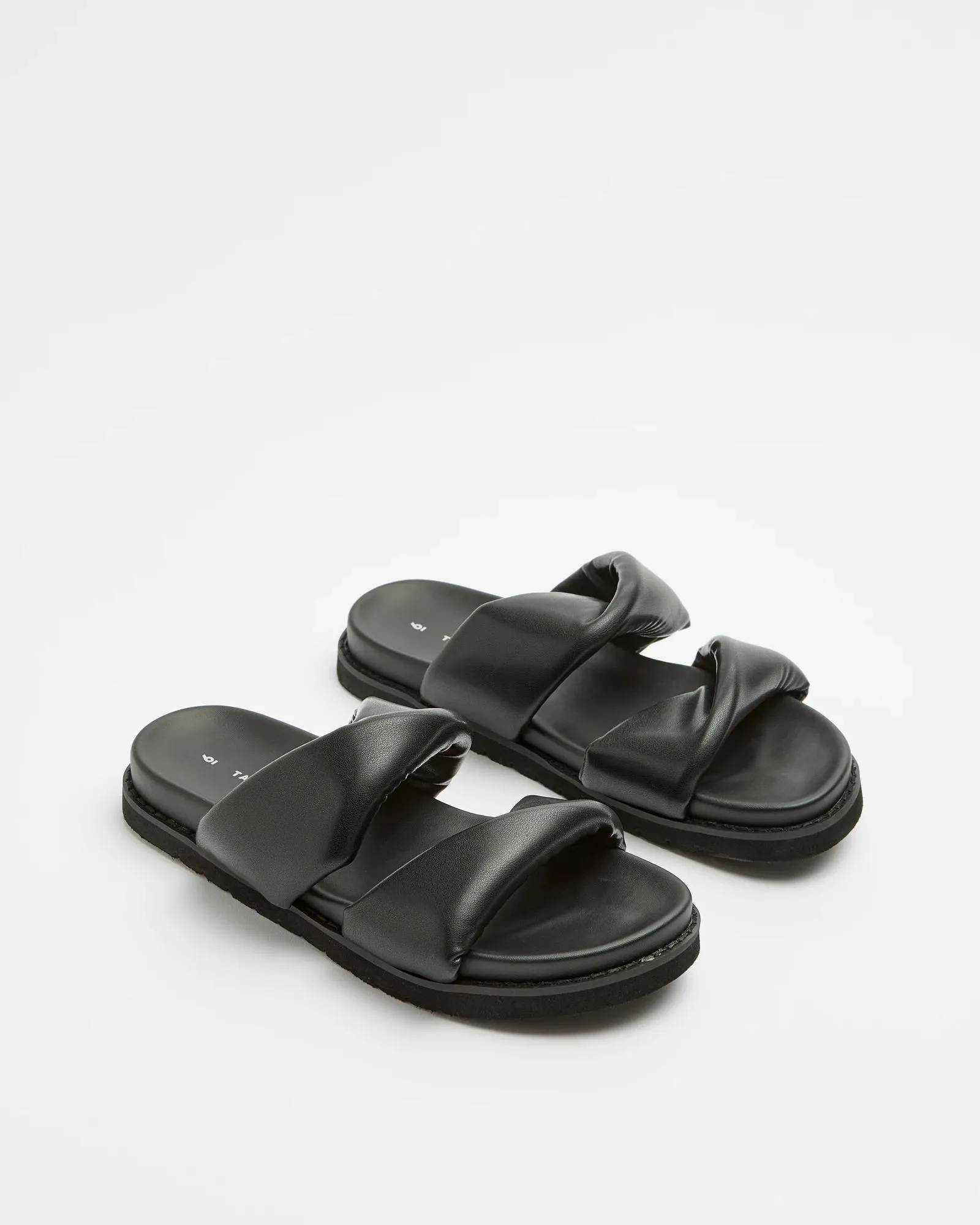 popular  Womens Double Band Slides - Maia - Black