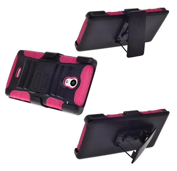 Sharp AQUOS Case, Hybrid Dual Layer Armor[Shock/Impact Resistant] Case Cover with Built-in Kickstand for Sharp AQUOS - Hot Pink