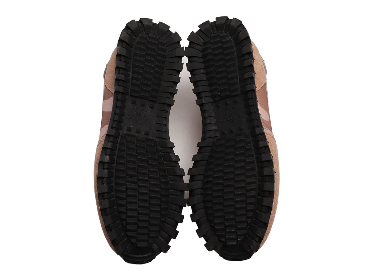 Valentino Suede and Camo Rockstud Sneakers