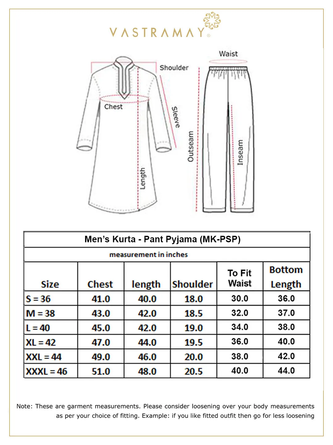 VASTRAMAY Green Cotton Kurta with Cream Pant