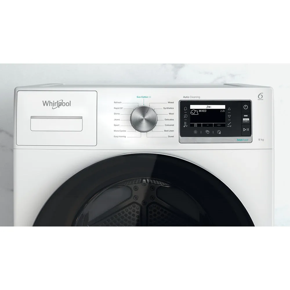 Whirlpool 9KG Freestanding Condenser Heat Pump Tumble Dryer - White | W6D94WRUK