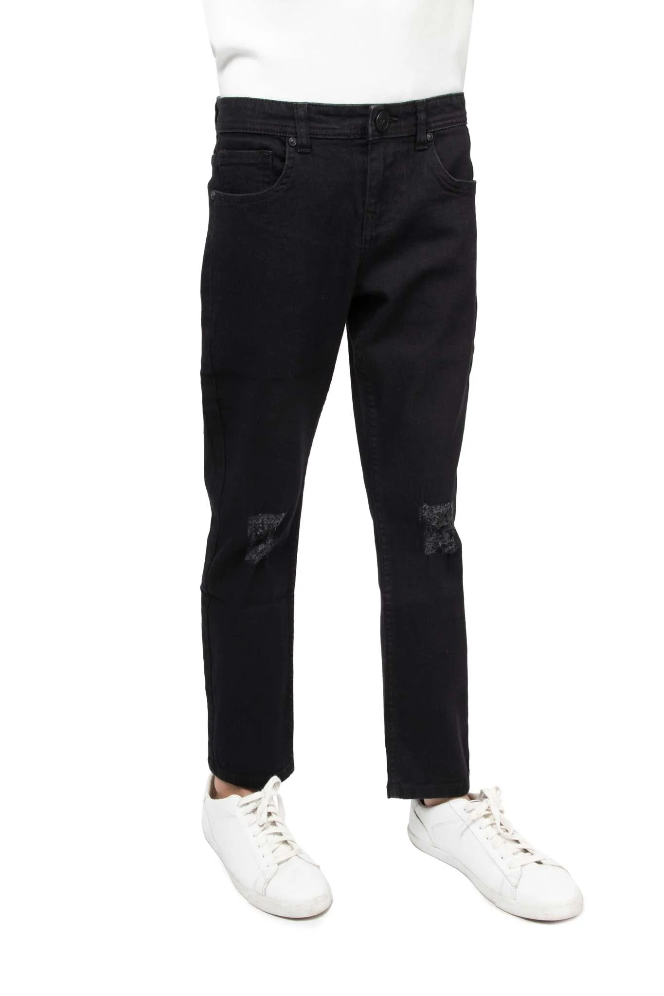 X RAY Boy's Slim Fit Jeans With Rips & Repair
